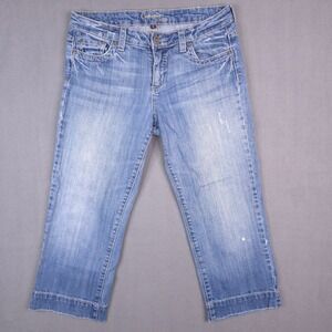 Common Genes Capri Jeans Blue 4 Embroidered Pockets Y2K‎ 2000s